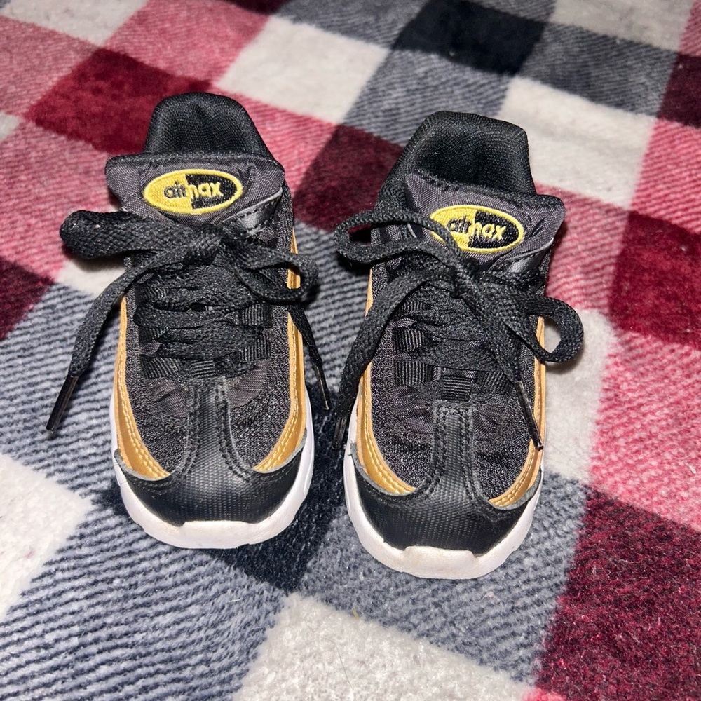 Kids' Black and Gold Sneakers